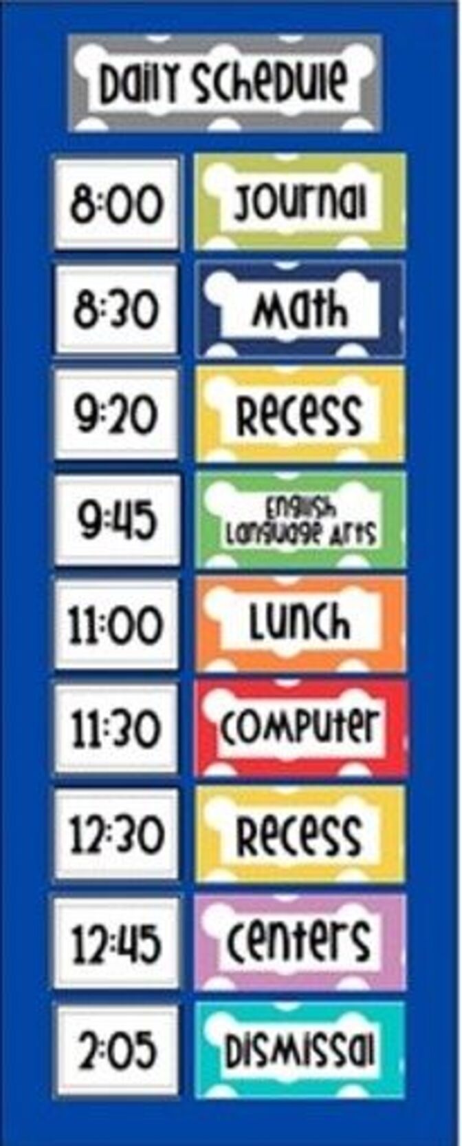 Whole class visual schedule